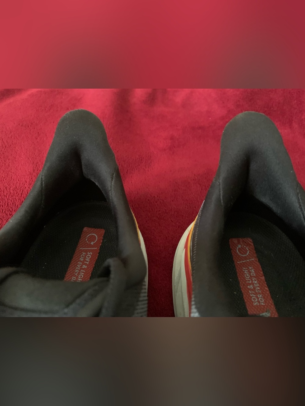 Hoka one one Clifton8 Men's Gray Running Shoes with red gold, size 12 D - Picture 5 of 16